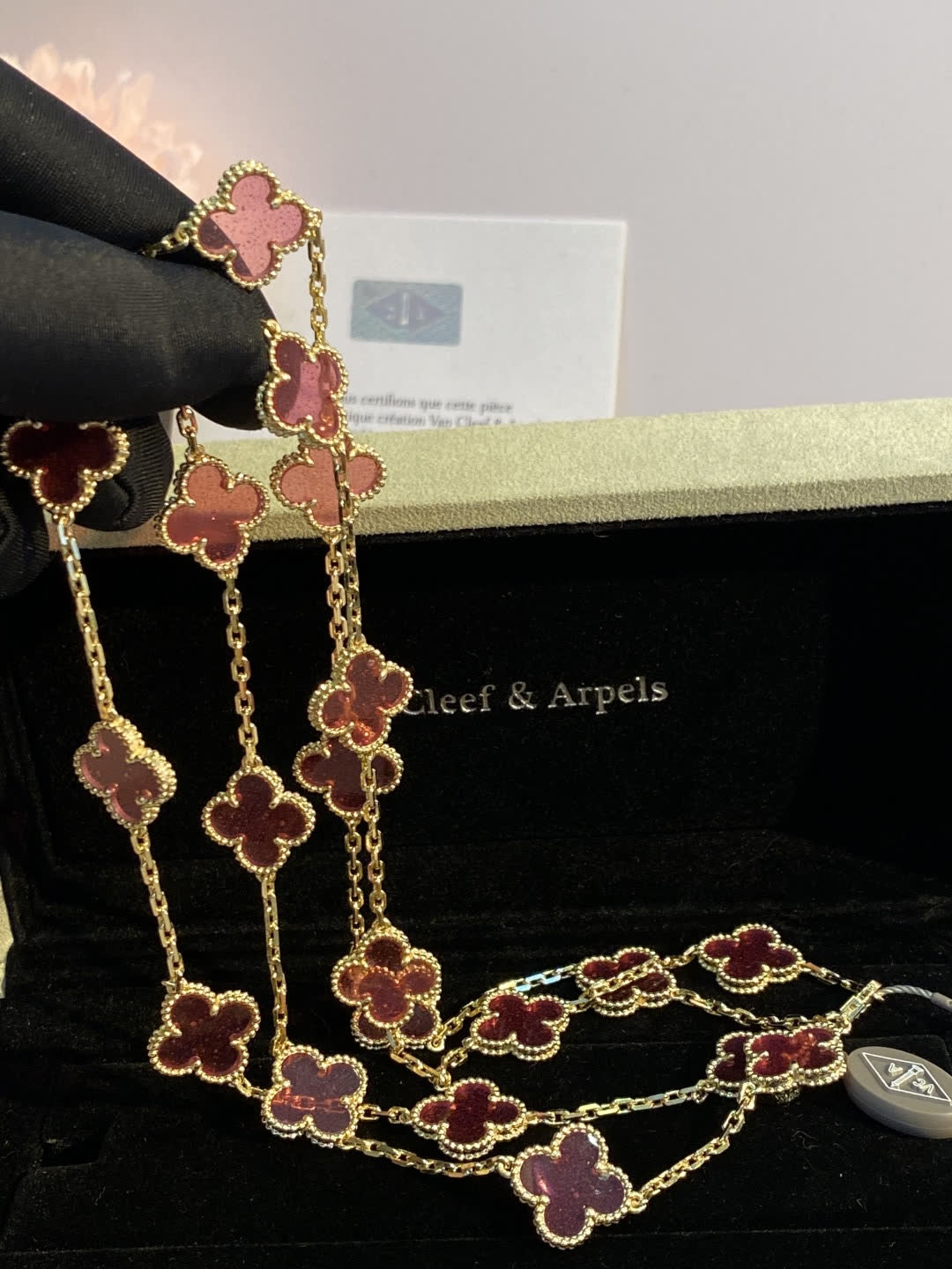 Van Cleef & Arpels Vintage Alhambra Pink Gold Necklace Van Cleef & Arpels Vintage Alhambra Pink Gold Necklace